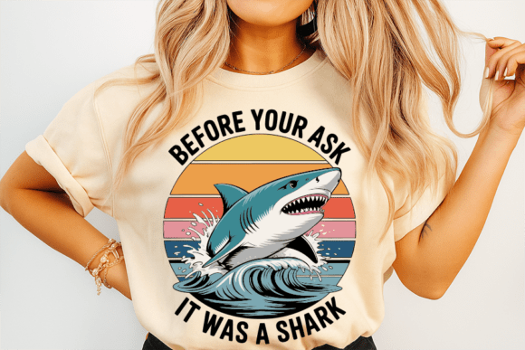 Download Retro Shark Illustration Before You Ask - Shark Collection